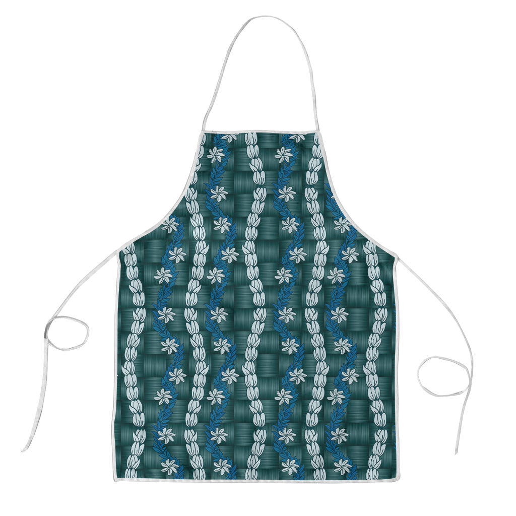 Pikake Maile Tiare Lei Apron Polu Lauhala Pattern