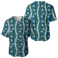 Pikake Maile Tiare Lei Baseball Jersey Polu Lauhala Pattern