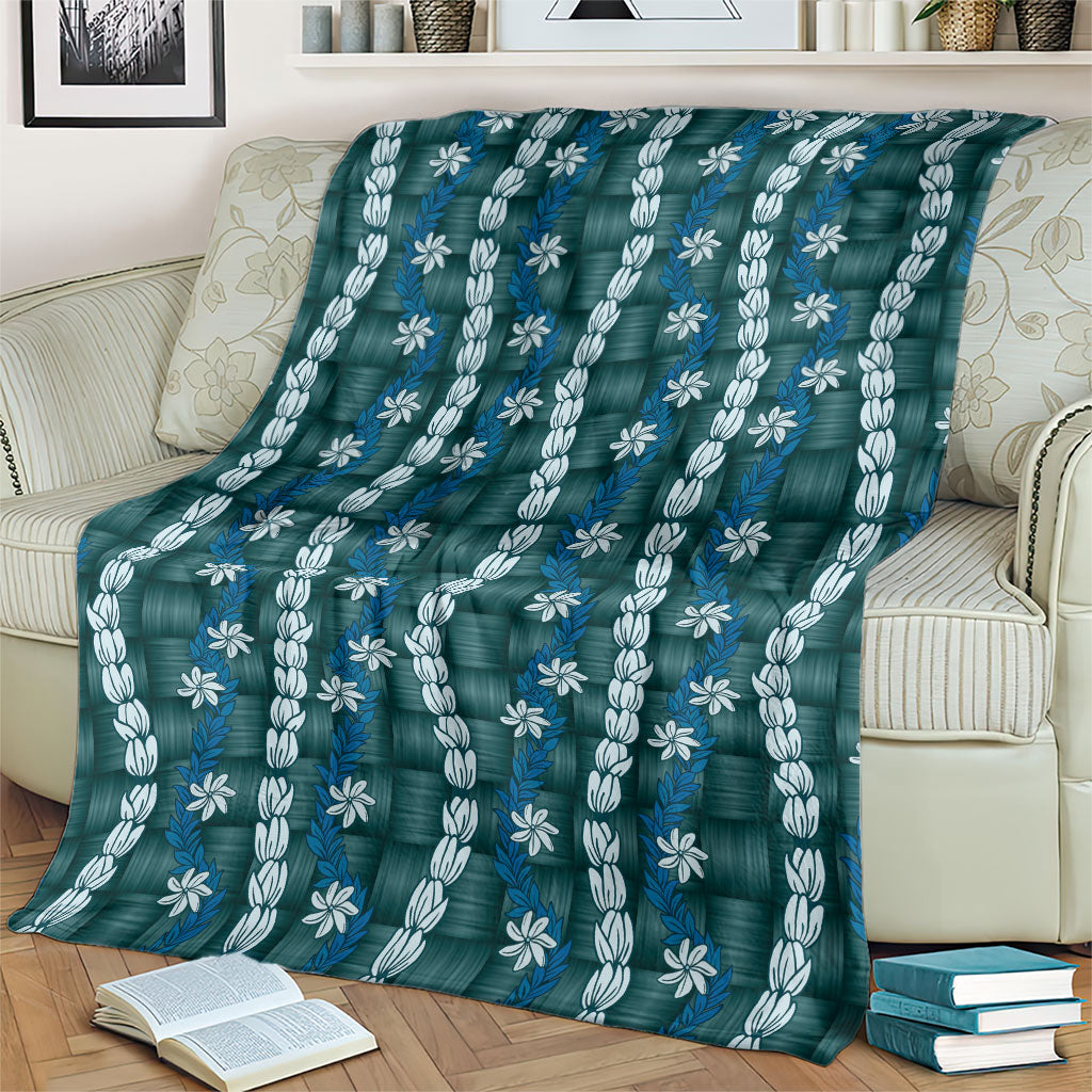 Pikake Maile Tiare Lei Blanket Polu Lauhala Pattern