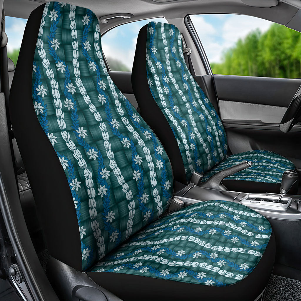 Pikake Maile Tiare Lei Car Seat Cover Polu Lauhala Pattern