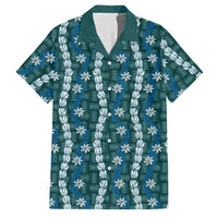 Pikake Maile Tiare Lei Family Matching Mermaid Dress and Hawaiian Shirt Polu Lauhala Pattern