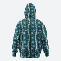 Pikake Maile Tiare Lei Hoodie Polu Lauhala Pattern