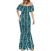 Pikake Maile Tiare Lei Mermaid Dress Polu Lauhala Pattern