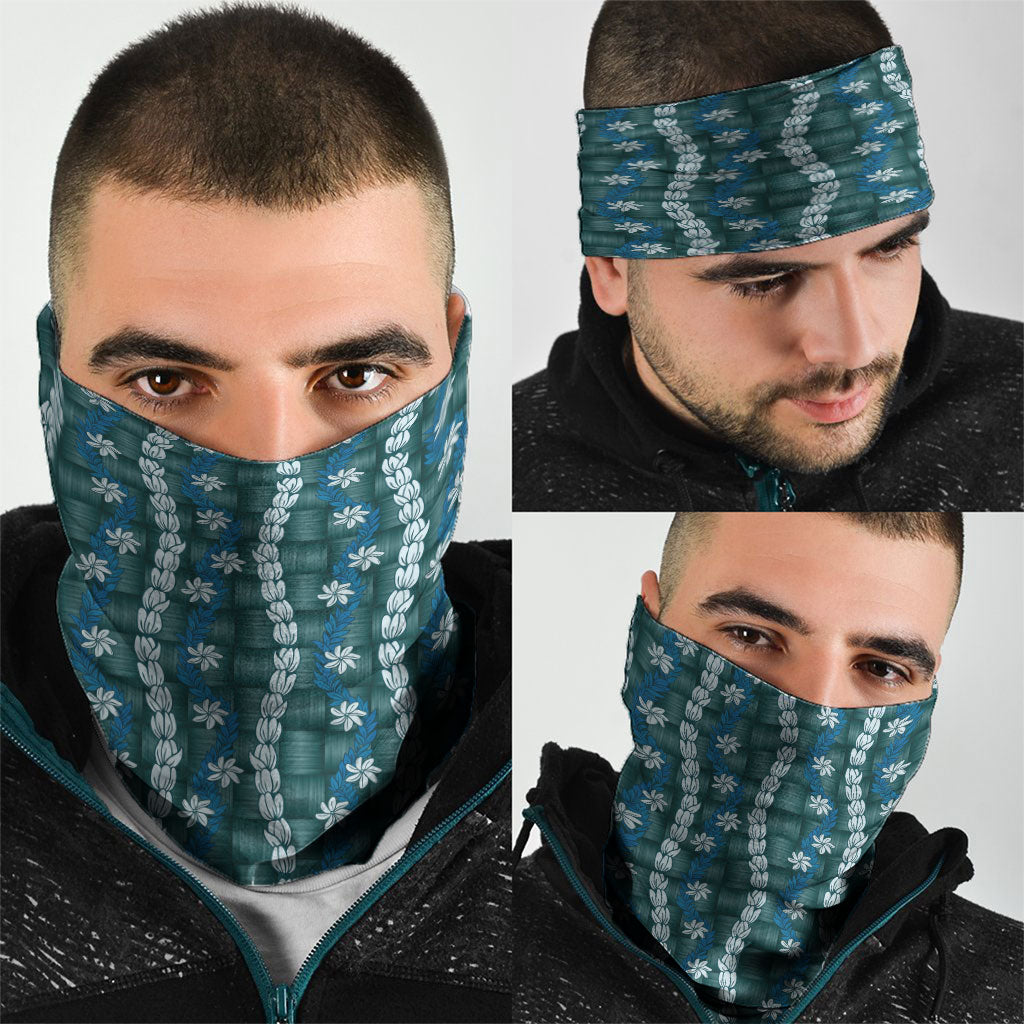 Pikake Maile Tiare Lei Neck Gaiter Polu Lauhala Pattern