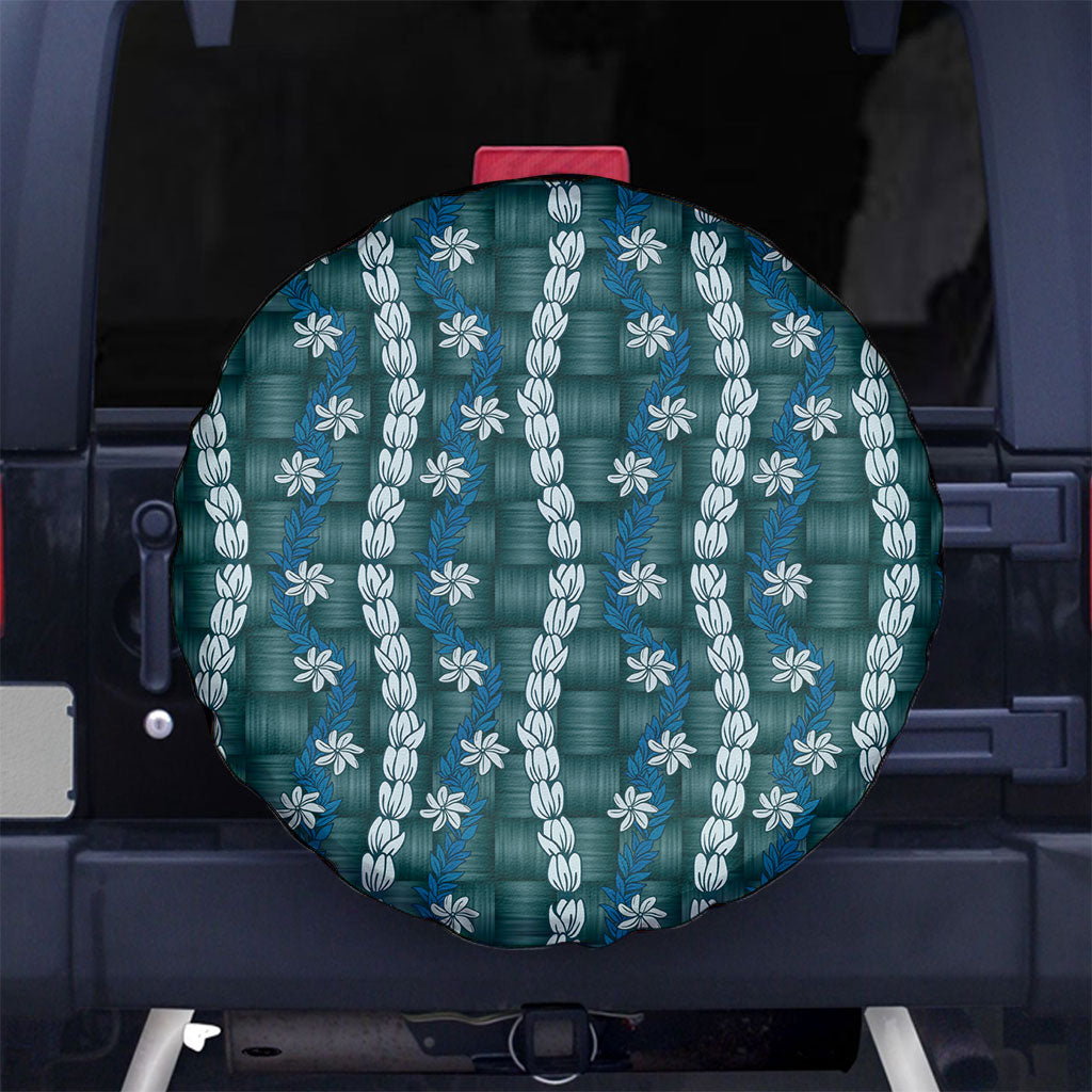 Pikake Maile Tiare Lei Spare Tire Cover Polu Lauhala Pattern