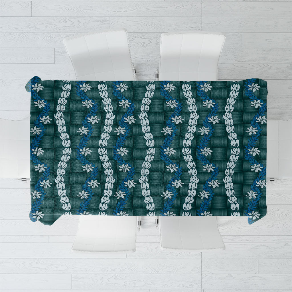 Pikake Maile Tiare Lei Tablecloth Polu Lauhala Pattern