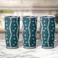 Pikake Maile Tiare Lei Tumbler Cup Polu Lauhala Pattern