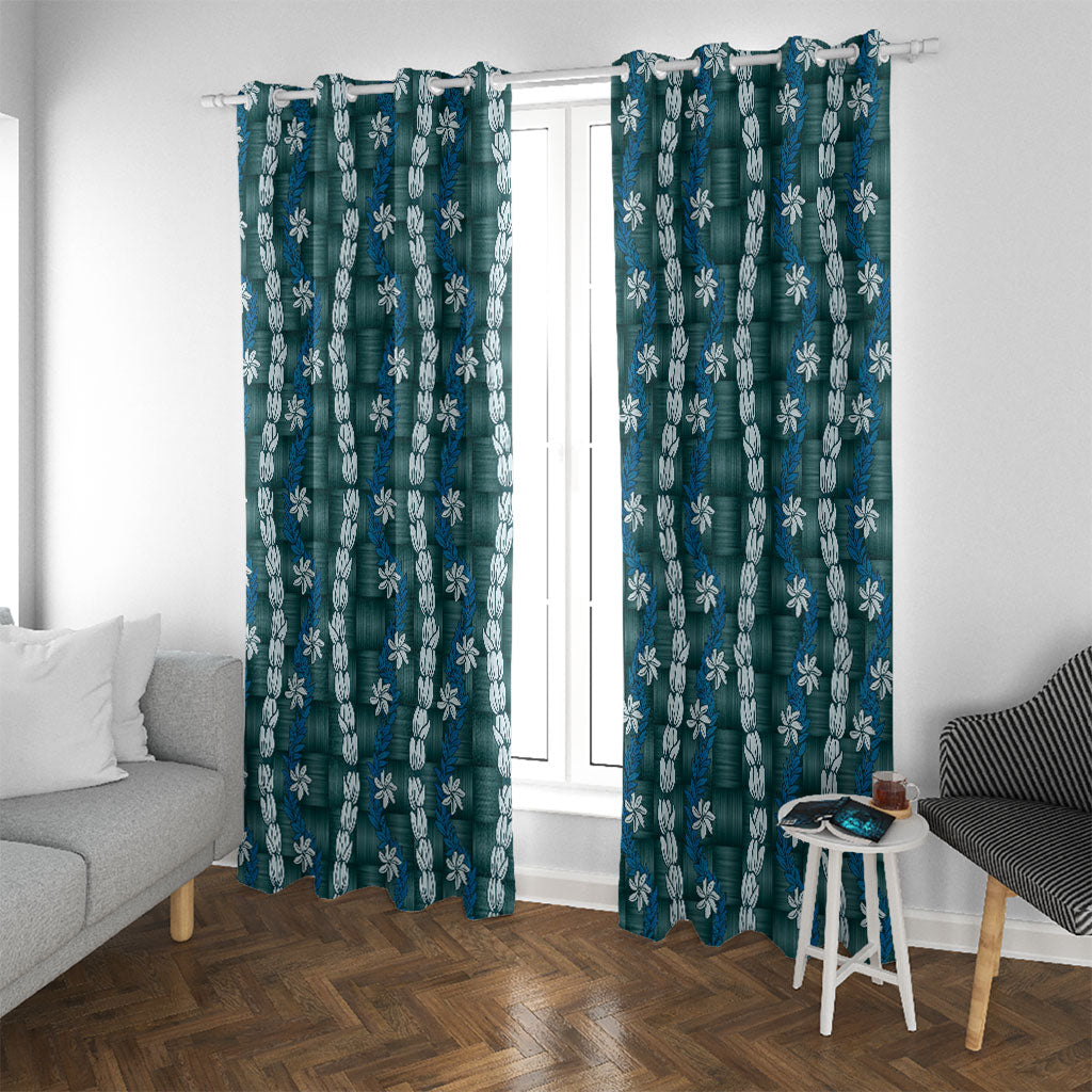 Pikake Maile Tiare Lei Window Curtain Polu Lauhala Pattern