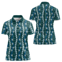 Pikake Maile Tiare Lei Women Polo Shirt Polu Lauhala Pattern