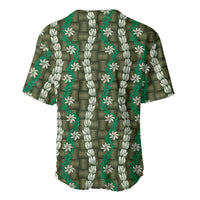 Pikake Maile Tiare Lei Baseball Jersey Omaomao Lauhala Pattern