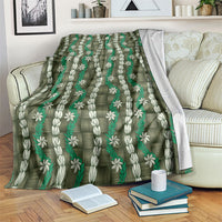 Pikake Maile Tiare Lei Blanket Omaomao Lauhala Pattern