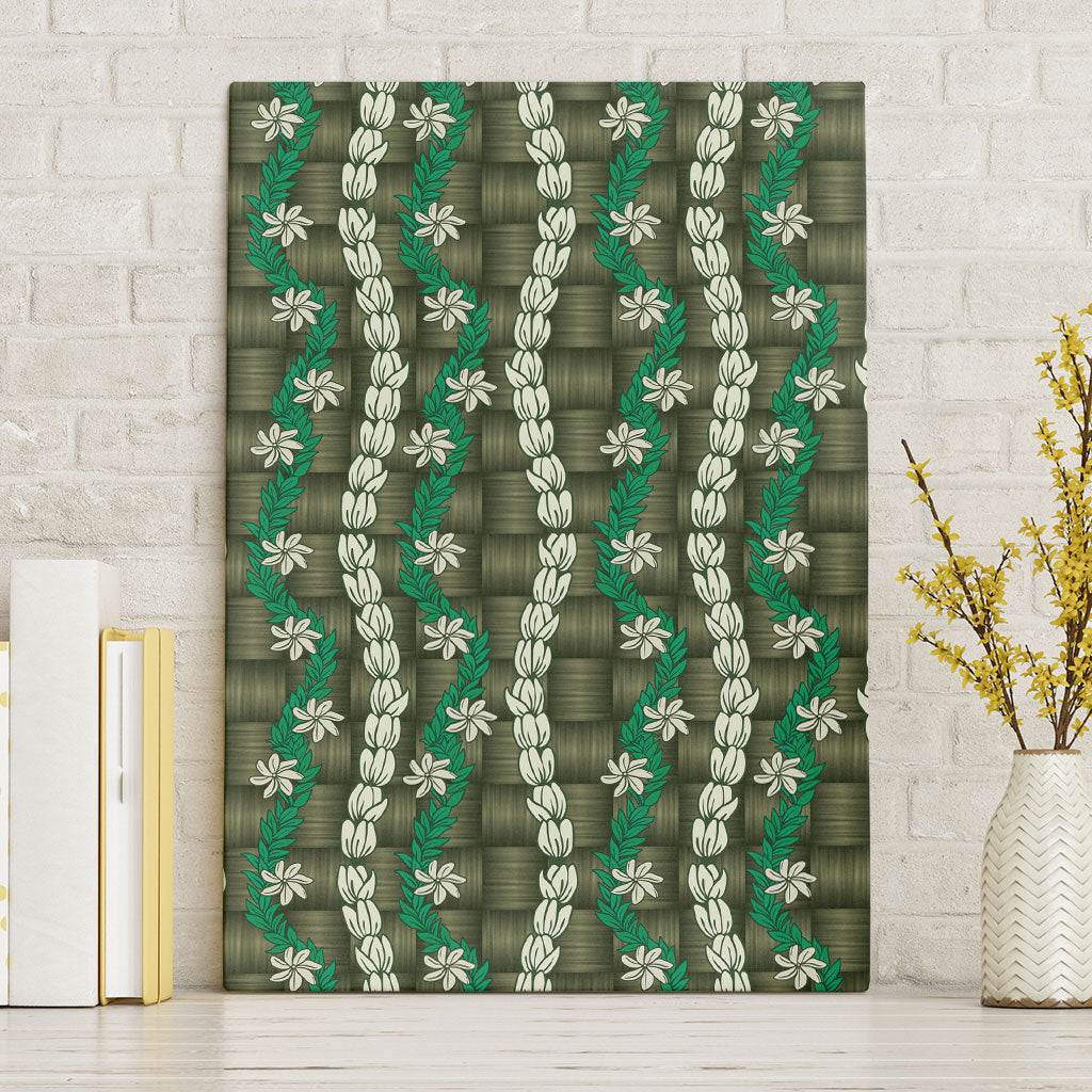 Pikake Maile Tiare Lei Canvas Wall Art Omaomao Lauhala Pattern