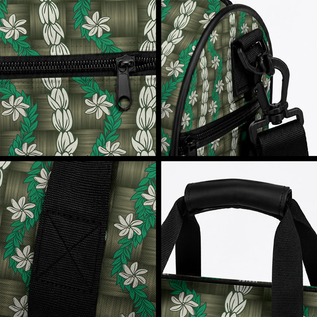 Pikake Maile Tiare Lei Duffle Bag Omaomao Lauhala Pattern LT01 - Polynesian Pride