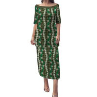 Pikake Maile Tiare Lei Family Matching Puletasi and Hawaiian Shirt Omaomao Lauhala Pattern