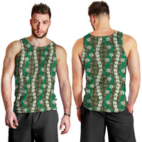Pikake Maile Tiare Lei Men Tank Top Omaomao Lauhala Pattern