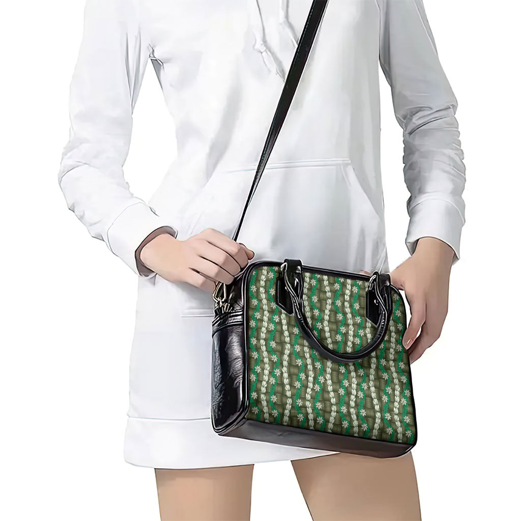 Pikake Maile Tiare Lei Shoulder Handbag Omaomao Lauhala Pattern