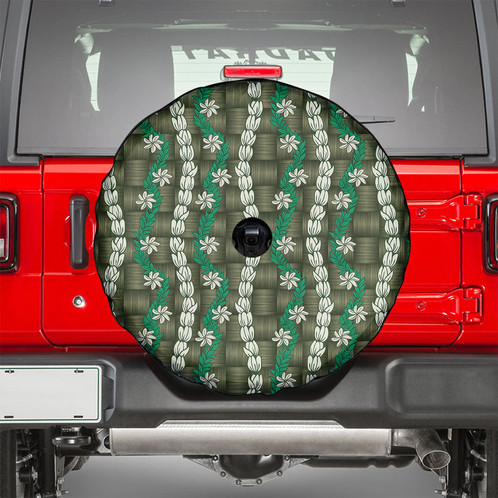 Pikake Maile Tiare Lei Spare Tire Cover Omaomao Lauhala Pattern