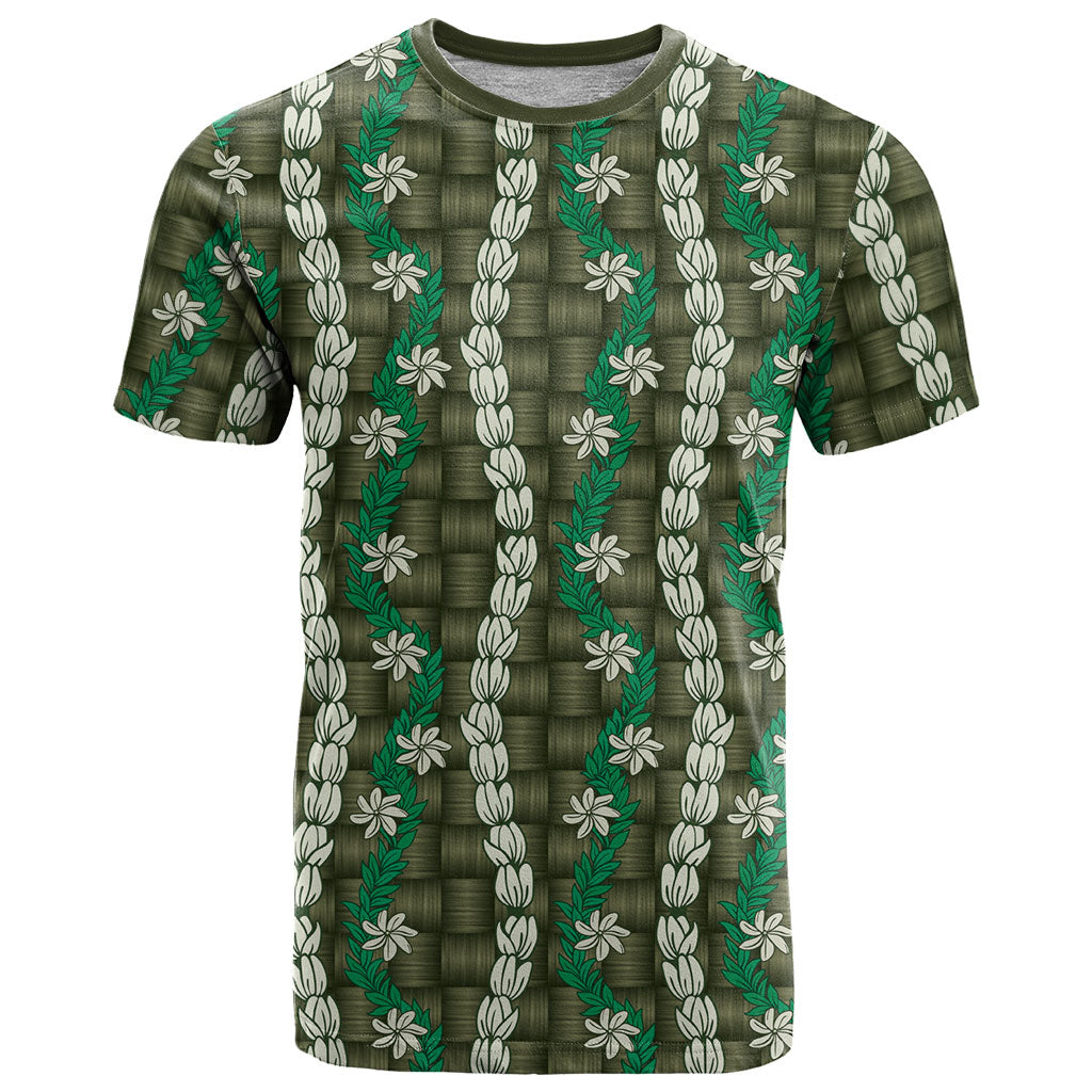 Pikake Maile Tiare Lei T Shirt Omaomao Lauhala Pattern