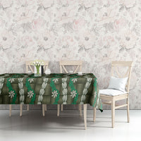 Pikake Maile Tiare Lei Tablecloth Omaomao Lauhala Pattern
