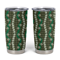 Pikake Maile Tiare Lei Tumbler Cup Omaomao Lauhala Pattern