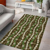 Pikake Maile Tiare Lei Area Rug Natural Lauhala Pattern