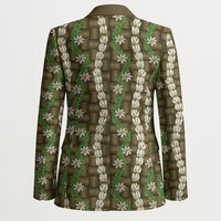 Pikake Maile Tiare Lei Blazer Natural Lauhala Pattern