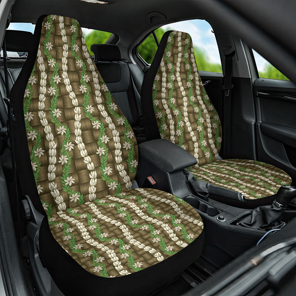 Pikake Maile Tiare Lei Car Seat Cover Natural Lauhala Pattern