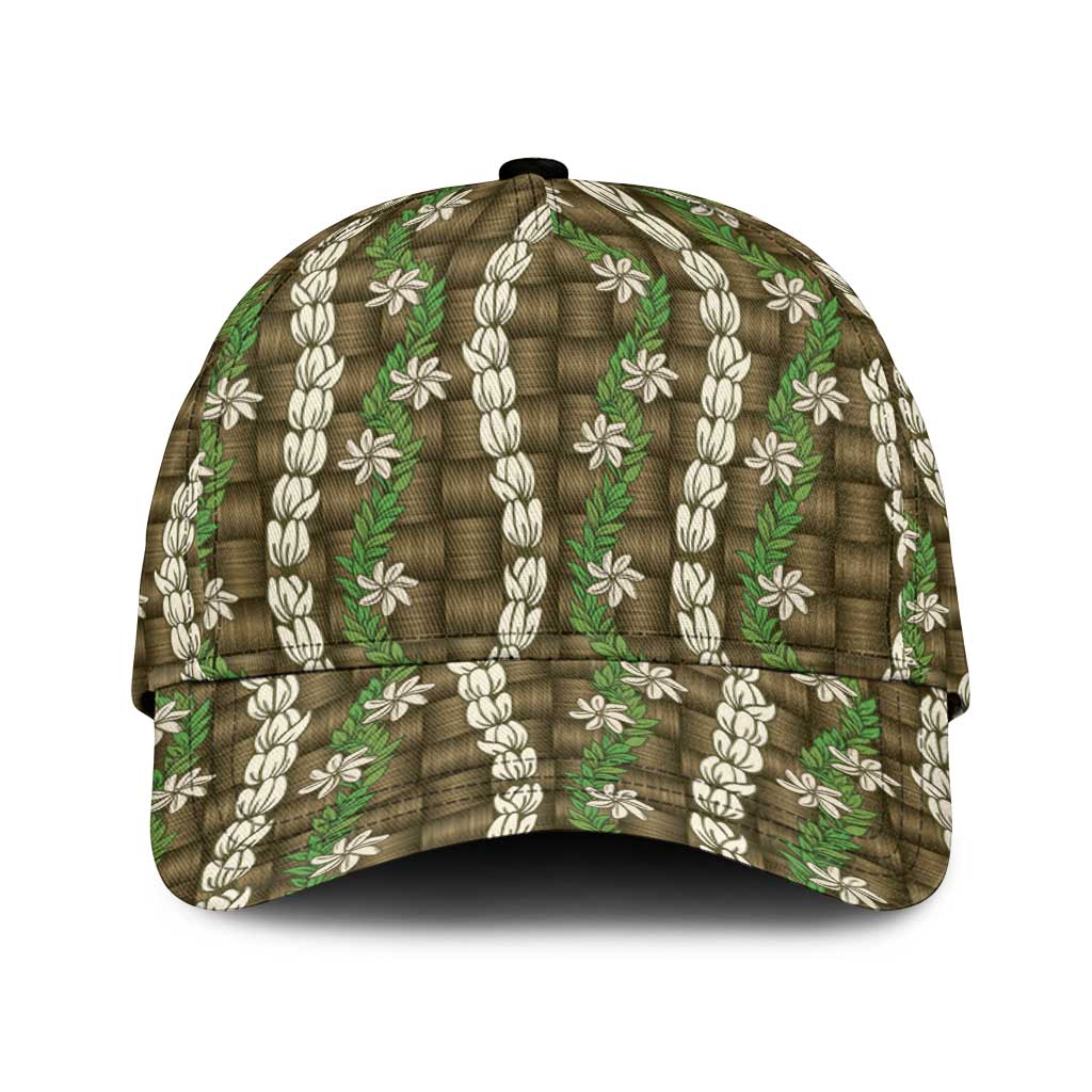 Pikake Maile Tiare Lei Classic Cap Natural Lauhala Pattern LT01 Universal Fit Brown - Polynesian Pride
