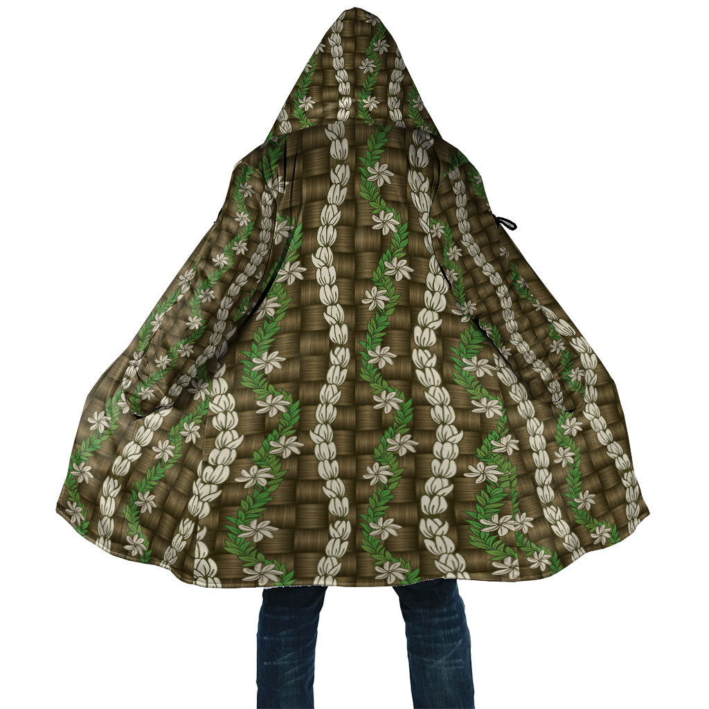 Pikake Maile Tiare Lei Cloak Natural Lauhala Pattern LT01 Unisex Brown - Polynesian Pride