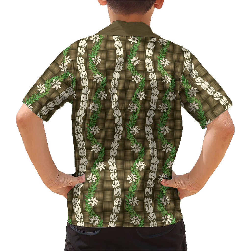 Pikake Maile Tiare Lei Hawaiian Shirt Natural Lauhala Pattern
