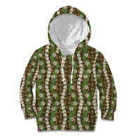 Pikake Maile Tiare Lei Kid Hoodie Natural Lauhala Pattern
