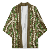 Pikake Maile Tiare Lei Kimono Natural Lauhala Pattern