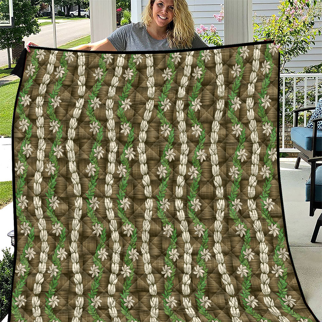 Pikake Maile Tiare Lei Quilt Natural Lauhala Pattern