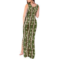 Pikake Maile Tiare Lei Tank Maxi Dress Natural Lauhala Pattern