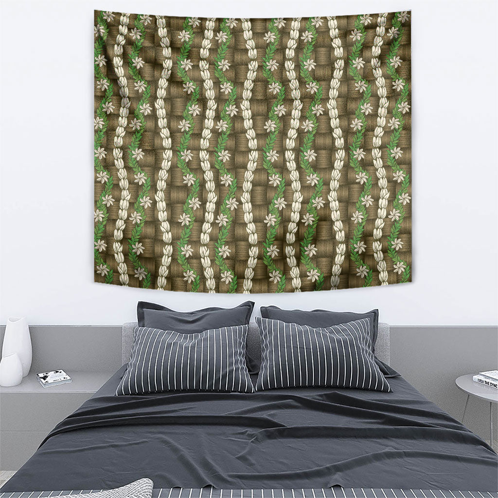Pikake Maile Tiare Lei Tapestry Natural Lauhala Pattern