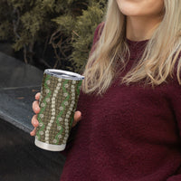 Pikake Maile Tiare Lei Tumbler Cup Natural Lauhala Pattern
