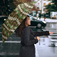 Pikake Maile Tiare Lei Umbrella Natural Lauhala Pattern
