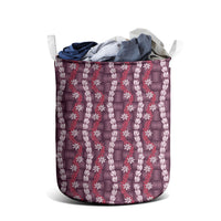 Pikake Maile Tiare Lei Laundry Basket Akala Lauhala Pattern