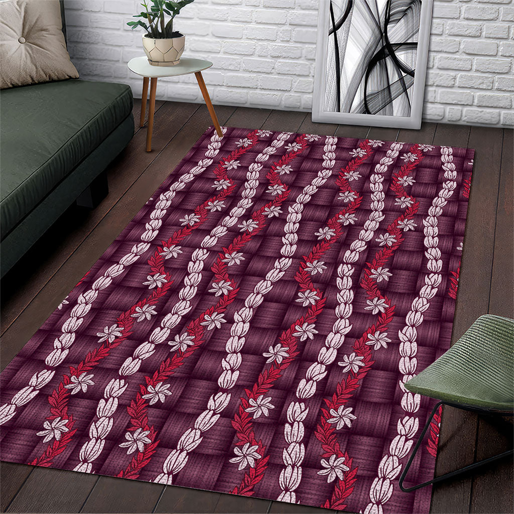 Pikake Maile Tiare Lei Area Rug Akala Lauhala Pattern LT01 Pink - Polynesian Pride