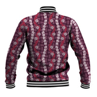 Pikake Maile Tiare Lei Baseball Jacket Akala Lauhala Pattern