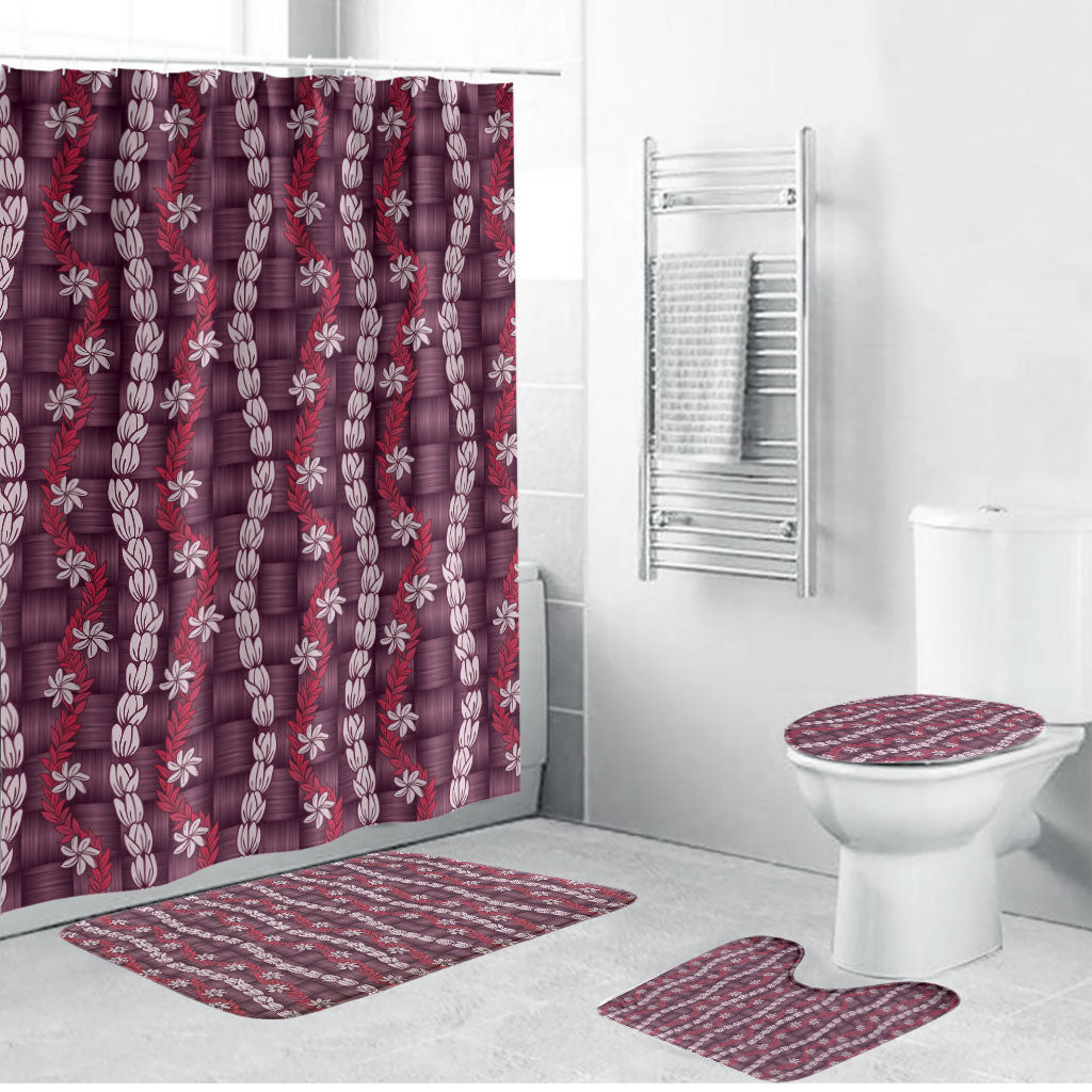 Pikake Maile Tiare Lei Bathroom Set Akala Lauhala Pattern