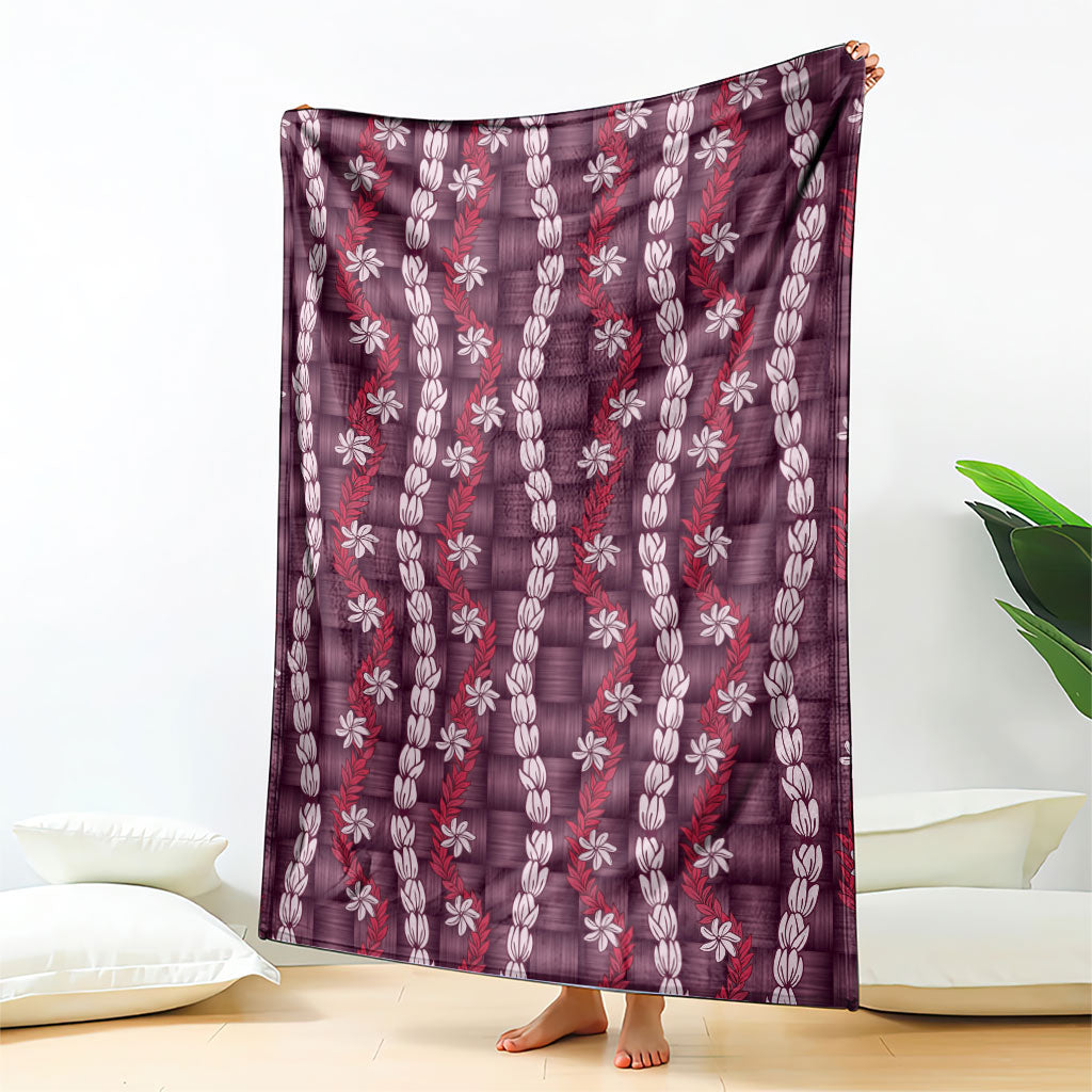 Pikake Maile Tiare Lei Blanket Akala Lauhala Pattern