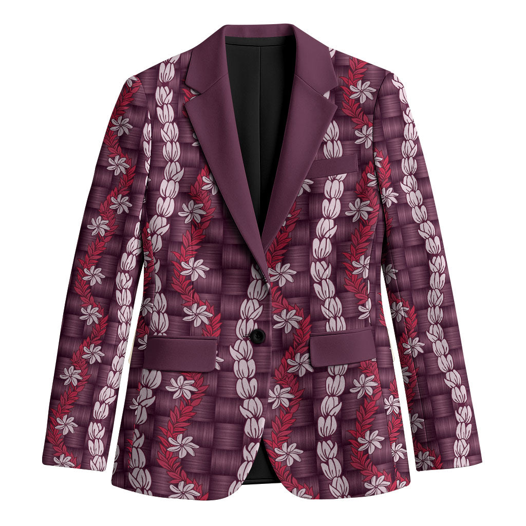 Pikake Maile Tiare Lei Blazer Akala Lauhala Pattern LT01 Unisex Pink - Polynesian Pride