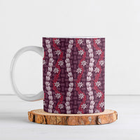 Pikake Maile Tiare Lei Ceramic Mug Akala Lauhala Pattern
