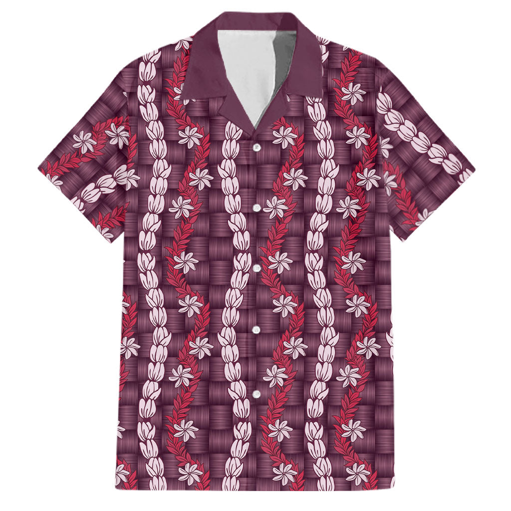 Pikake Maile Tiare Lei Family Matching Mermaid Dress and Hawaiian Shirt Akala Lauhala Pattern