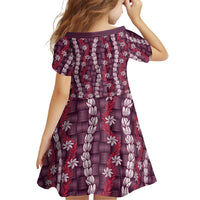 Pikake Maile Tiare Lei Family Matching Off Shoulder Short Dress and Hawaiian Shirt Akala Lauhala Pattern