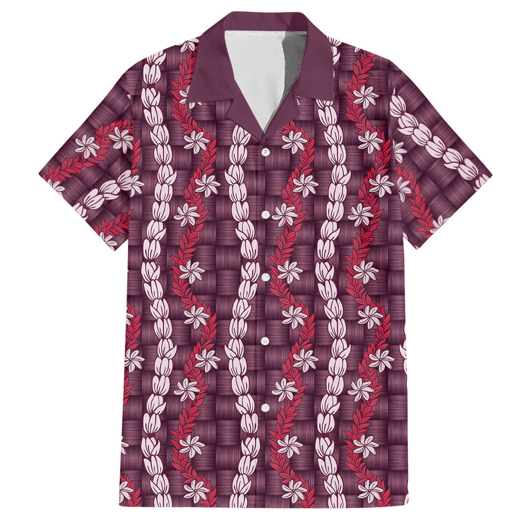 Pikake Maile Tiare Lei Hawaiian Shirt Akala Lauhala Pattern