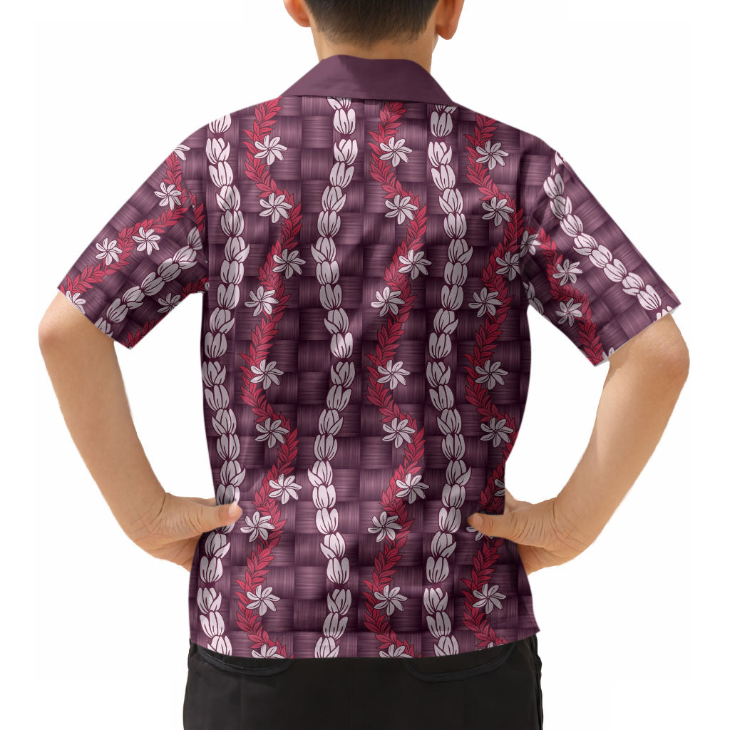 Pikake Maile Tiare Lei Kid Hawaiian Shirt Akala Lauhala Pattern LT01 - Polynesian Pride