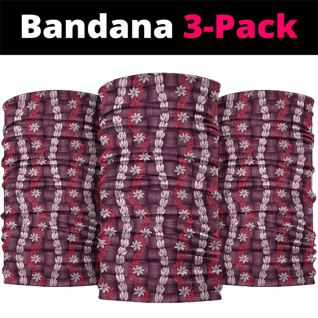 Pikake Maile Tiare Lei Neck Gaiter Akala Lauhala Pattern