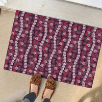 Pikake Maile Tiare Lei Rubber Doormat Akala Lauhala Pattern